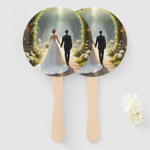 Happily Ever After Bride And Groom,  Hand Fan