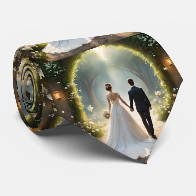 Happily Ever After Bride And Groom,  Tie (Rolled)