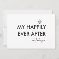 Happily ever after bridesmaid proposal flat card