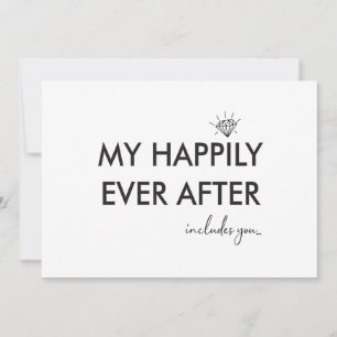 Happily ever after bridesmaid proposal flat card
