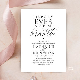 Happily Ever After Brunch Classy Wedding Elopement Invitation