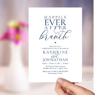 Happily Ever After Brunch Classy Wedding Elopement Invitation