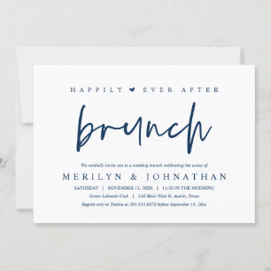 Happily Ever After Brunch Minimalist Wedding Party Invitation