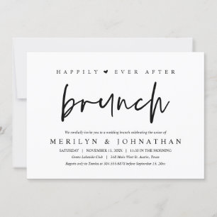 Happily Ever After Brunch Minimalist Wedding Party Invitation