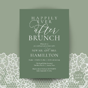Happily Ever After Brunch Modern Post Wedding Invitation