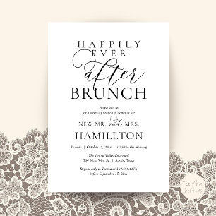 Happily Ever After Brunch Modern Post Wedding Invitation