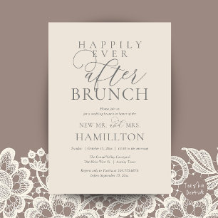 Happily Ever After Brunch Modern Post Wedding Invitation