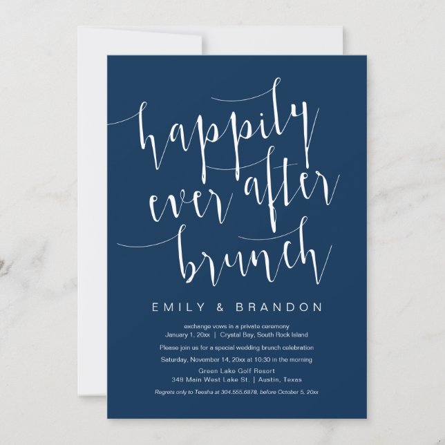 Happily ever after brunch, wedding elopement  invi invitation (Front)