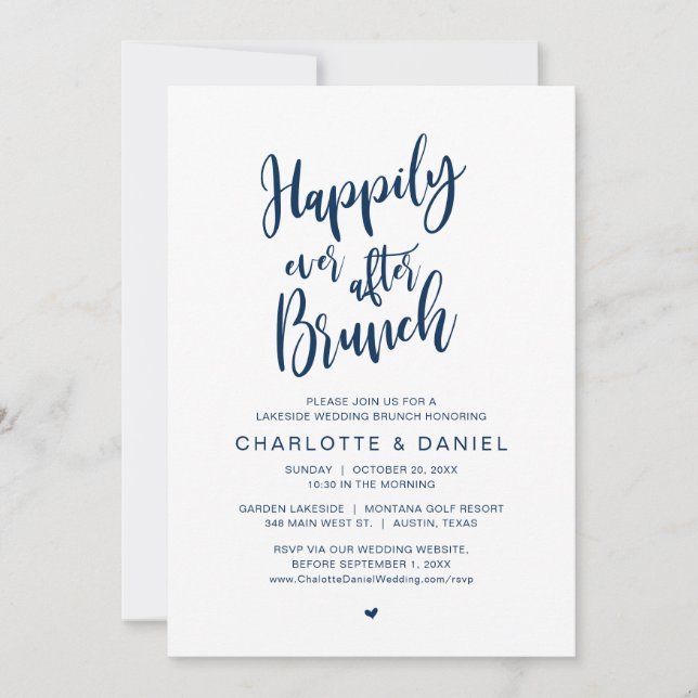 Happily Ever After Brunch, Wedding Elopement Invitation (Front)