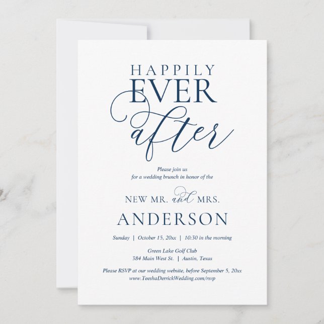 Happily Ever After Brunch, Wedding Elopement Party Invitation (Front)