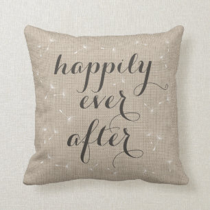 Happily Ever After Burlap Cushion