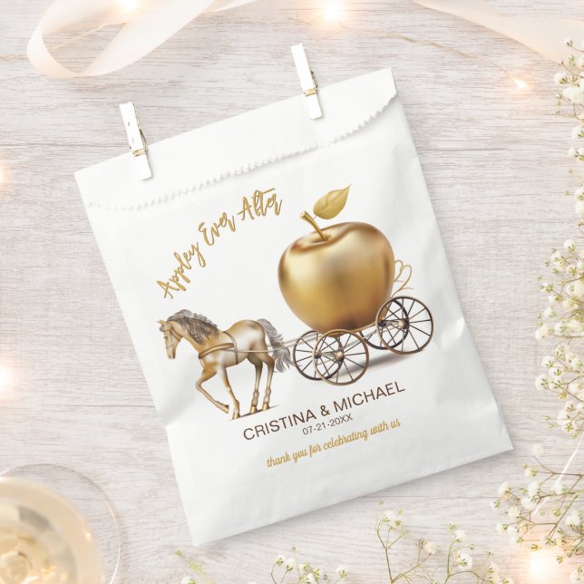 Happily Ever After Caramel Apple Wedding Favour Bags (Clipped)