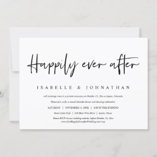 Happily Ever After Casual Wedding Elopement Party Invitation