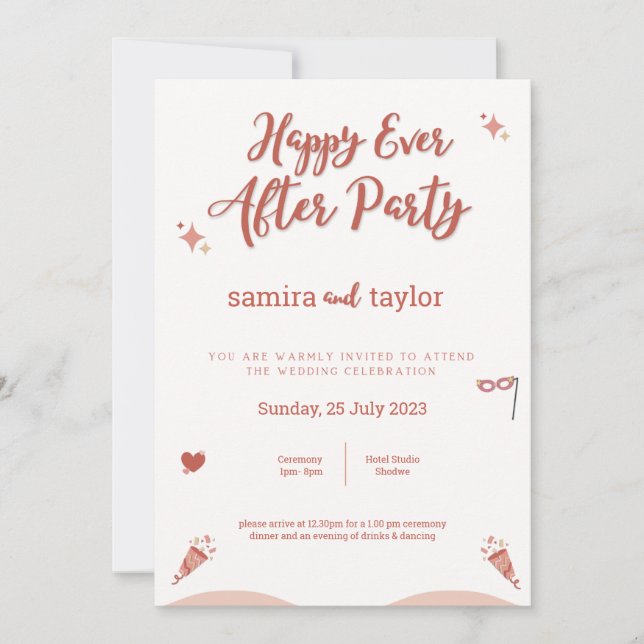 Happily Ever After Celebration Invitation (Front)