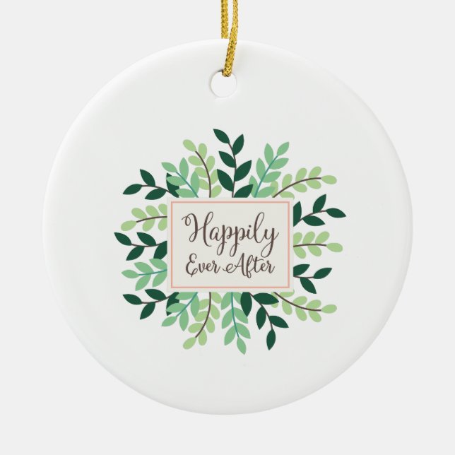 Happily Ever After Ceramic Tree Decoration (Front)