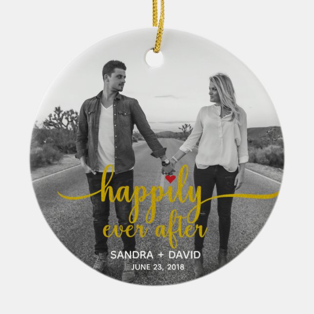Happily Ever After Ceramic Tree Decoration (Front)