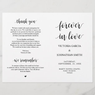 Happily ever after, Ceremony Foldable Programs