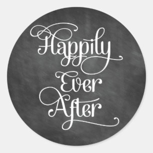 Happily Ever After Chalkboard Classic Round Sticker