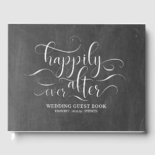 Happily Ever After Chalkboard Wedding Guest Book