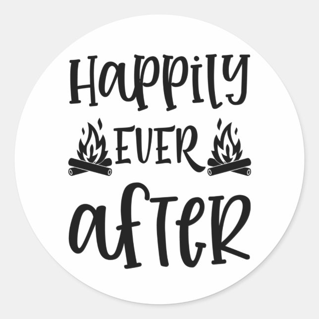 Happily ever after classic round sticker (Front)