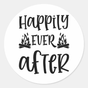 Happily ever after classic round sticker