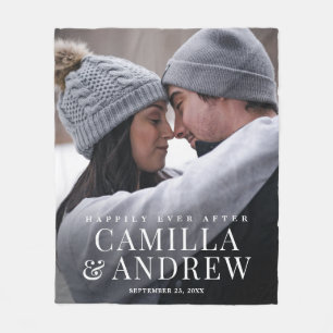 Happily Ever After Couple Photo Fleece Blanket