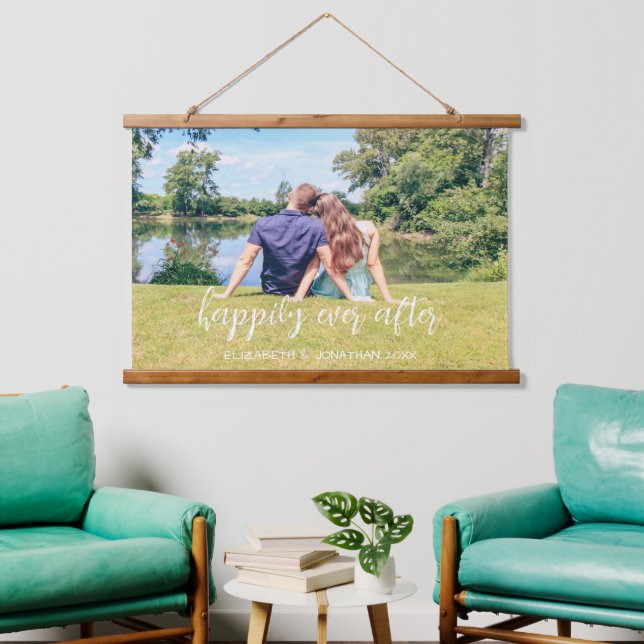 Happily Ever After Couple Photo Hanging Tapestry (Living Room)
