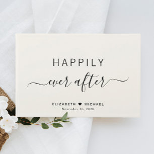 Happily Ever After Cream Wedding Guest Book