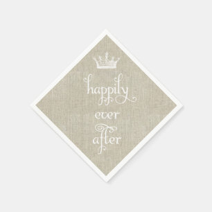 Happily Ever After Crown Linen Napkins