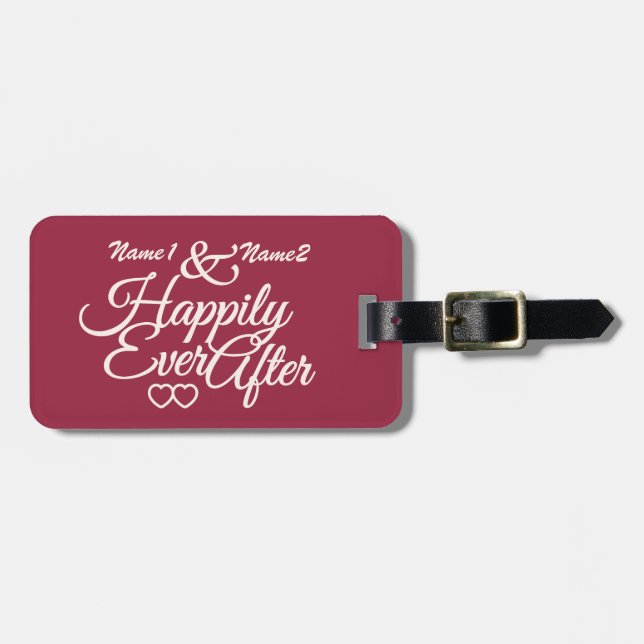 Happily Ever After custom luggage tag (Front Horizontal)