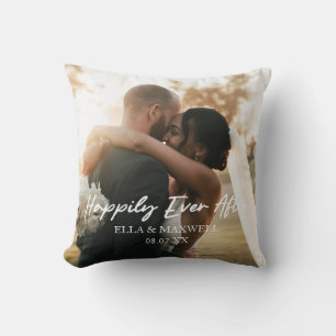 Happily Ever After Custom Photo Picture Wedding Cushion
