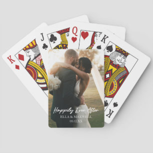 Happily Ever After Custom Photo Picture Wedding Playing Cards