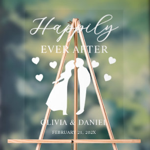 Happily Ever After Custom Wedding Acrylic Sign