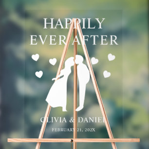 Happily Ever After Custom Wedding Reception Acrylic Sign