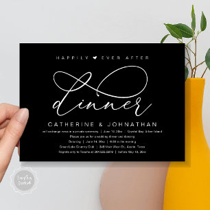 Happily Ever After Dinner, Modern Romantic Party Invitation