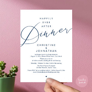 Happily Ever After Dinner, Modern Romantic Wedding Invitation