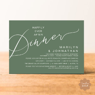 Happily Ever After Dinner, Modern Wedding Party Invitation