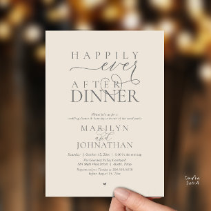 Happily Ever After Dinner Modern Wedding Reception Invitation