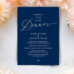 Happily Ever After Dinner Modern Wedding Reception Invitation