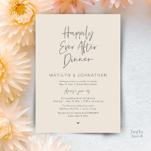 Happily Ever After Dinner Modern Wedding Reception Invitation