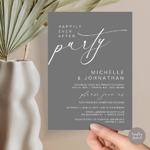 Happily Ever After Dinner Party, Wedding Elopement Invitation