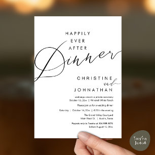 Happily Ever After Dinner Romantic Elegant Wedding Invitation