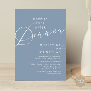 Happily Ever After Dinner Romantic Elegant Wedding Invitation