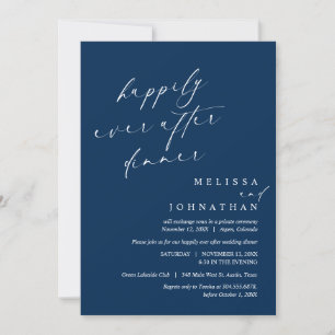 Happily Ever After Dinner, Wedding Elopement Party Invitation