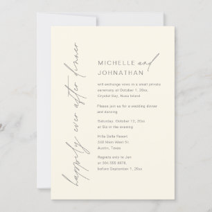 Happily Ever After Dinner, Wedding Elopement Party Invitation