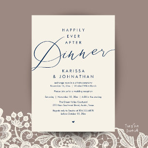 Happily Ever After Dinner Wedding Elopement Party Invitation