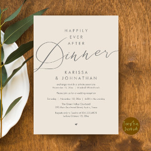 Happily Ever After Dinner Wedding Elopement Party Invitation