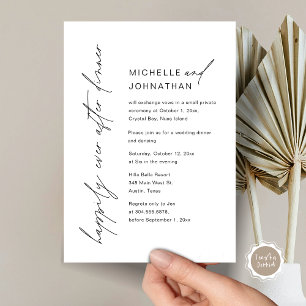 Happily Ever After Dinner, Wedding Elopement Party Invitation