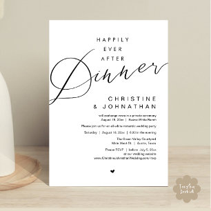 Happily Ever After Dinner Wedding Elopement Party Invitation