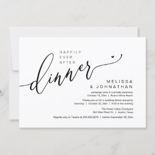 Happily Ever After Dinner Wedding Elopement Party Invitation